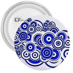 Trippy Blue Swirls 3  Button