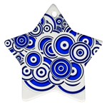 Trippy Blue Swirls Star Ornament