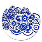 Trippy Blue Swirls Magnet 5  (Round)
