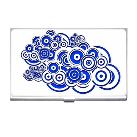 Trippy Blue Swirls Business Card Holder from ZippyPress Front