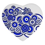 Trippy Blue Swirls Heart Ornament (Two Sides)