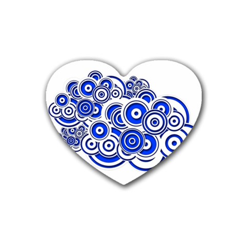 Trippy Blue Swirls Drink Coasters 4 Pack (Heart)  from ZippyPress Front