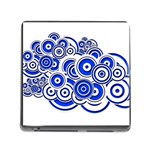Trippy Blue Swirls Memory Card Reader with Storage (Square)