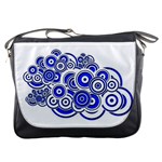 Trippy Blue Swirls Messenger Bag