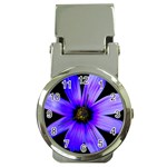 Purple Bloom Money Clip with Watch