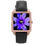 Purple Bloom Rose Gold Leather Watch 