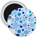 Bubbly Blues 3  Button Magnet