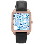 Bubbly Blues Rose Gold Leather Watch 
