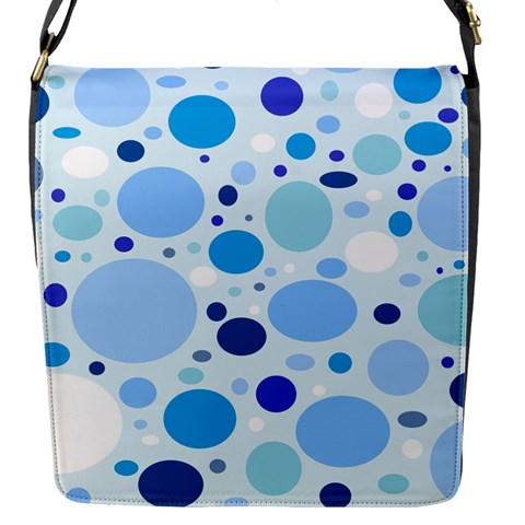 Bubbly Blues Flap Closure Messenger Bag (Small) from ZippyPress Front
