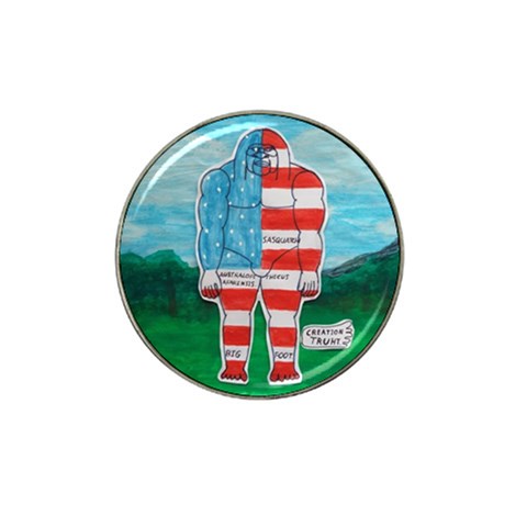 Painted Flag Big Foot Aust Golf Ball Marker 4 Pack (for Hat Clip) from ZippyPress Front