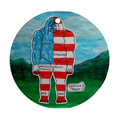 Painted Flag Big Foot Aust Round Ornament (Two Sides) from ZippyPress Front