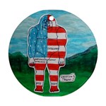 Painted Flag Big Foot Aust Round Ornament (Two Sides)