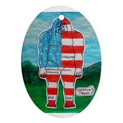Painted Flag Big Foot Aust Oval Ornament (Two Sides) from ZippyPress Front