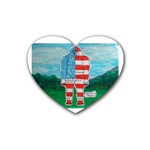 Painted Flag Big Foot Aust Drink Coasters 4 Pack (Heart) 