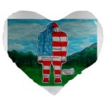 Painted Flag Big Foot Aust 19  Premium Heart Shape Cushion