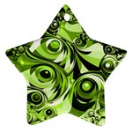 Retro Green Abstract Star Ornament