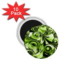 Retro Green Abstract 1.75  Button Magnet (10 pack)
