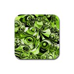 Retro Green Abstract Drink Coaster (Square)