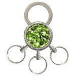 Retro Green Abstract 3-Ring Key Chain