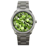 Retro Green Abstract Sport Metal Watch