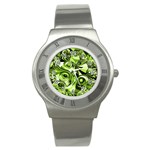 Retro Green Abstract Stainless Steel Watch (Slim)