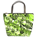 Retro Green Abstract Bucket Handbag