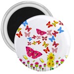 Butterfly Beauty 3  Button Magnet
