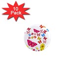 Butterfly Beauty 1  Mini Button Magnet (10 pack)