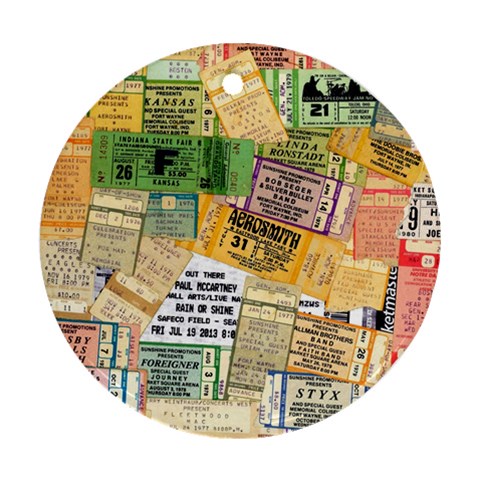 Retro Concert Tickets Round Ornament from ZippyPress Front