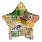 Retro Concert Tickets Star Ornament