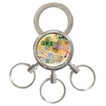 Retro Concert Tickets 3-Ring Key Chain