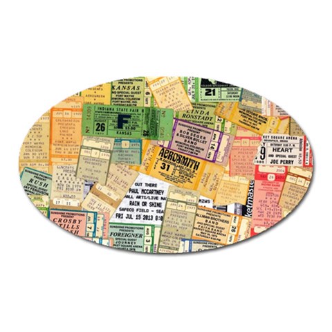 Retro Concert Tickets Magnet (Oval) from ZippyPress Front