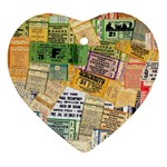 Retro Concert Tickets Heart Ornament (Two Sides)