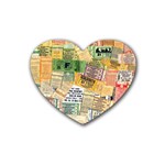 Retro Concert Tickets Drink Coasters 4 Pack (Heart) 