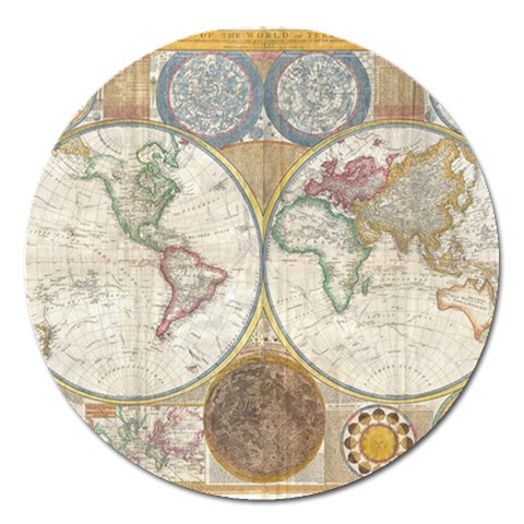1794 World Map Magnet 5  (Round) from ZippyPress Front