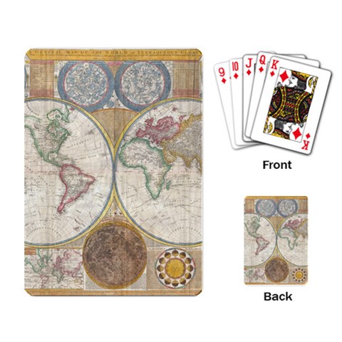 1794 World Map Playing Cards Single Design from ZippyPress Back