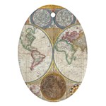 1794 World Map Oval Ornament (Two Sides)