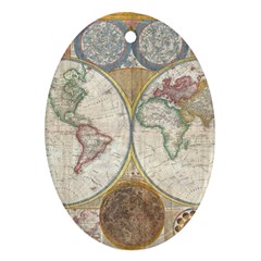 1794 World Map Oval Ornament (Two Sides) from ZippyPress Back