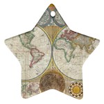1794 World Map Star Ornament (Two Sides)