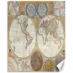 1794 World Map Canvas 16  x 20  (Unframed)