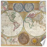 1794 World Map Canvas 20  x 20  (Unframed)