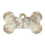 1794 World Map Dog Tag Bone (One Sided)