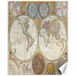 1794 World Map Canvas 11  x 14  (Unframed)