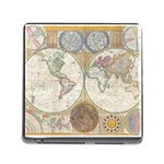 1794 World Map Memory Card Reader with Storage (Square)