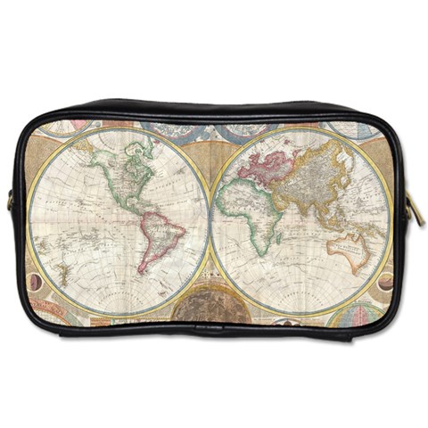 1794 World Map Travel Toiletry Bag (One Side) from ZippyPress Front