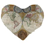 1794 World Map 19  Premium Heart Shape Cushion