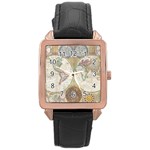 1794 World Map Rose Gold Leather Watch 