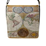 1794 World Map Flap Closure Messenger Bag (Large)