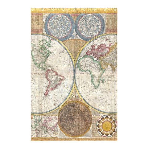 1794 World Map Shower Curtain 48  x 72  (Small) from ZippyPress Curtain(48  X 72 ) - 42.18 x64.8  Curtain(48  X 72 )