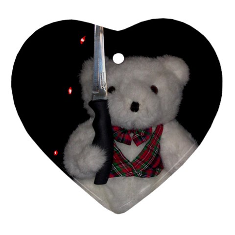 Cute Killer Teddy Ornament (Heart) from ZippyPress Front